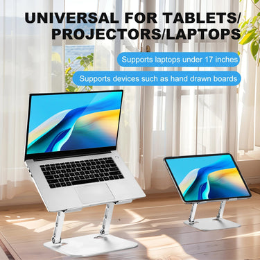 Foldable Aluminium Laptop Stand - Portable & Durable - InspiredGrabs.com